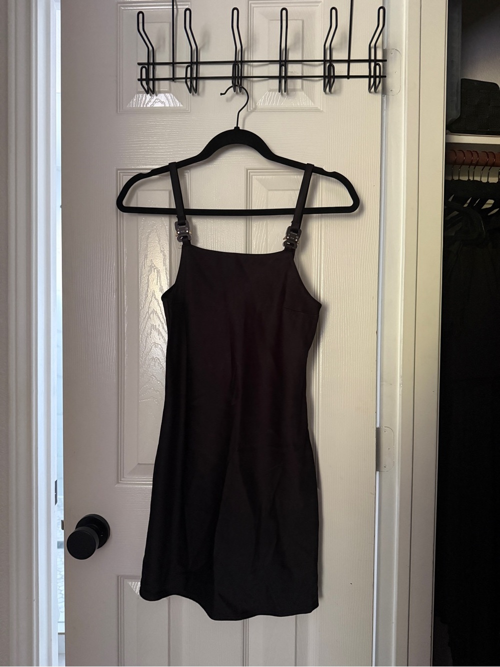 1017 ALYX 9SM Black Mini Slip Dress with Buckle Straps